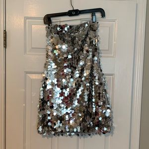 12th Tribe Pippa Silver Disco Sequin Mini Dress